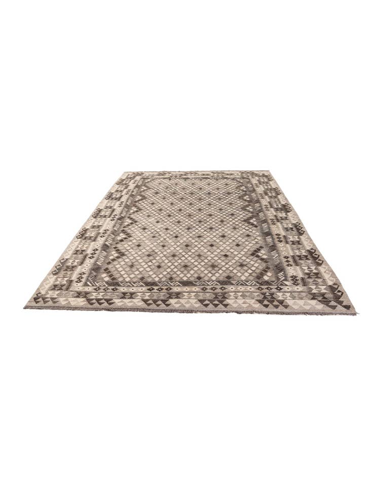 Detail image of 6' 9 x 10' 3 Hand Woven Kilim Maymana Wool Rug