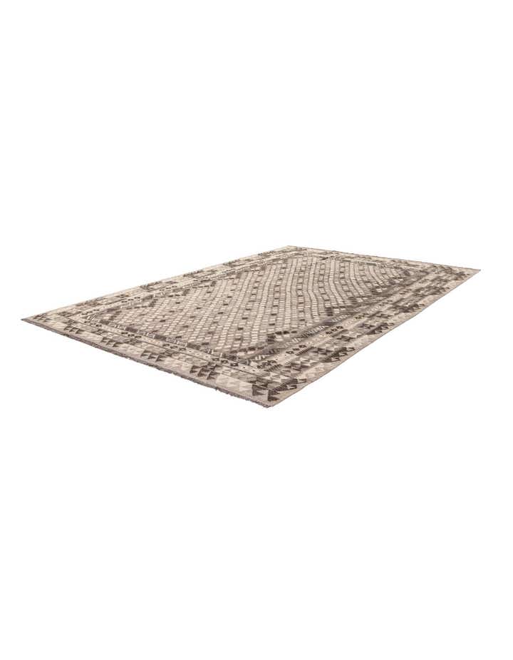 6' 9 x 10' 3 Hand Woven Kilim Maymana Wool Rug
