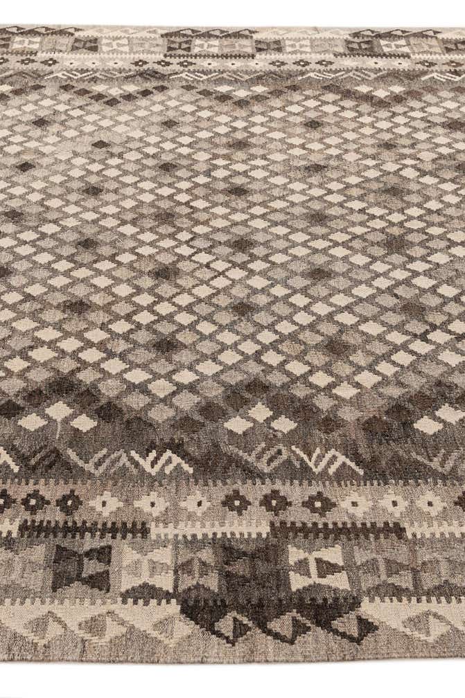 6' 9 x 10' 3 Hand Woven Kilim Maymana Wool Rug