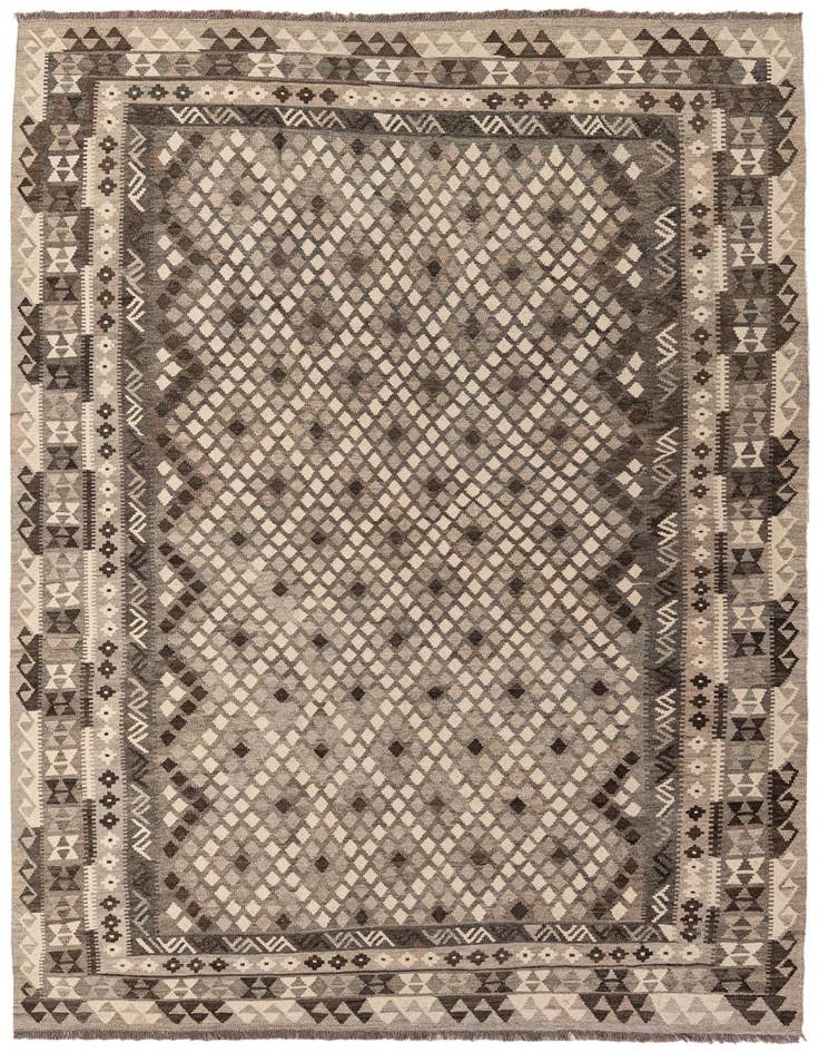 Detail image of 6' 9 x 10' 3 Hand Woven Kilim Maymana Wool Rug