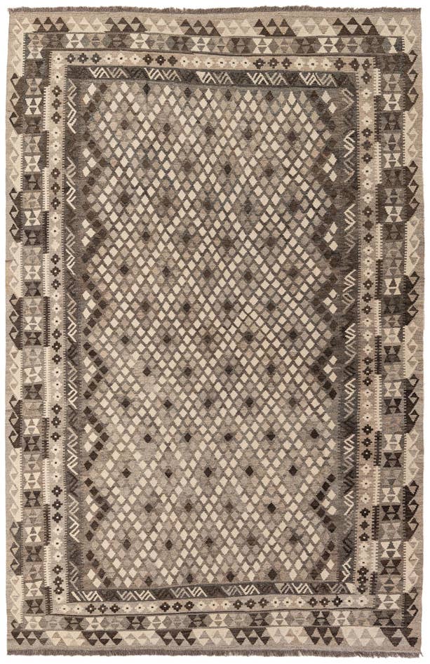 Detail image of 6' 9 x 10' 3 Hand Woven Kilim Maymana Wool Rug