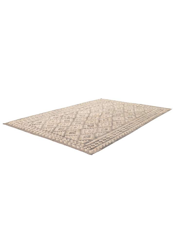 6' 10 x 10' 3 Hand Woven Kilim Maymana Wool Rug