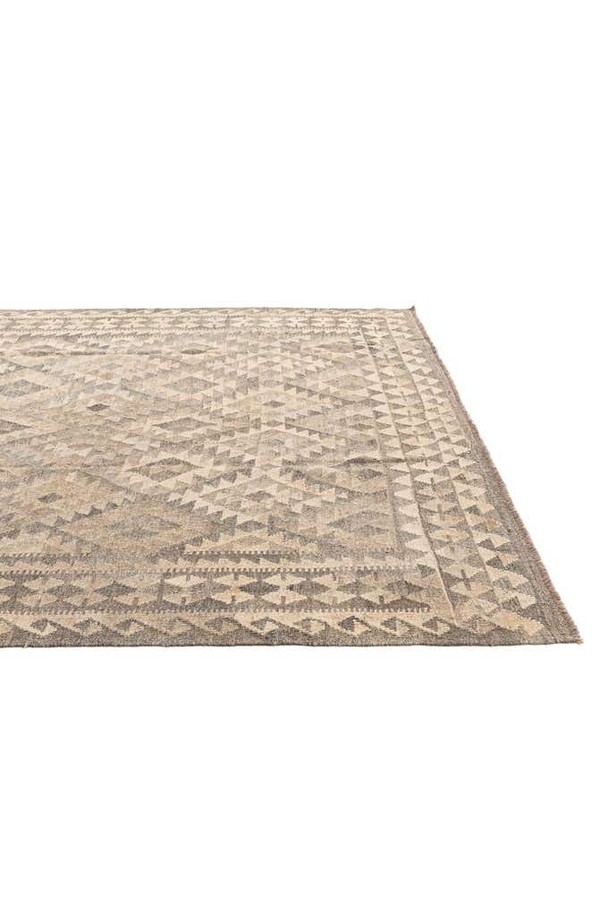 6' 10 x 10' 3 Hand Woven Kilim Maymana Wool Rug