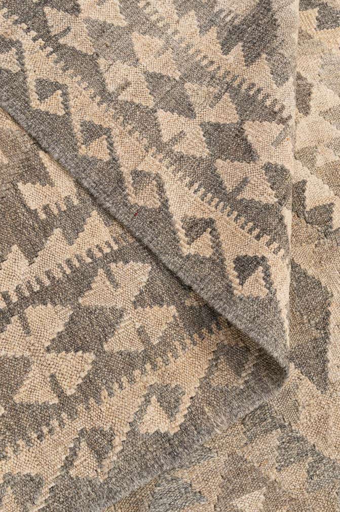 6' 10 x 10' 3 Hand Woven Kilim Maymana Wool Rug