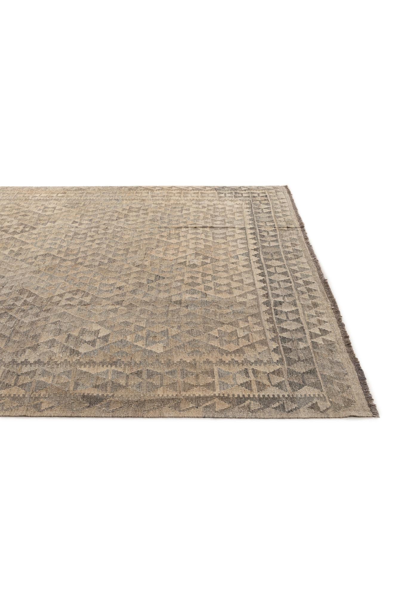 7' 1 x 10' 5 Hand Woven Kilim Maymana Wool Rug