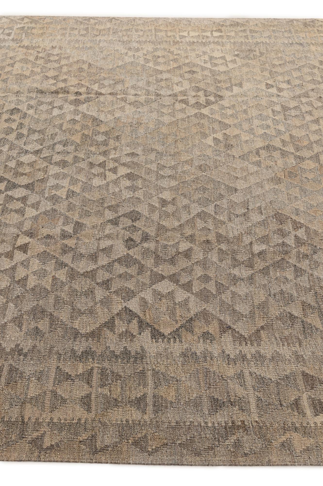 7' 1 x 10' 5 Hand Woven Kilim Maymana Wool Rug