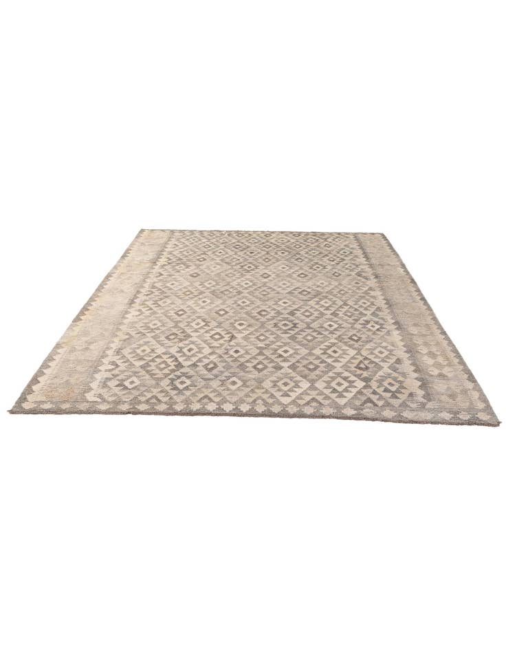 Detail image of 7' 3 x 9' 9 Hand Woven Kilim Maymana Wool Rug