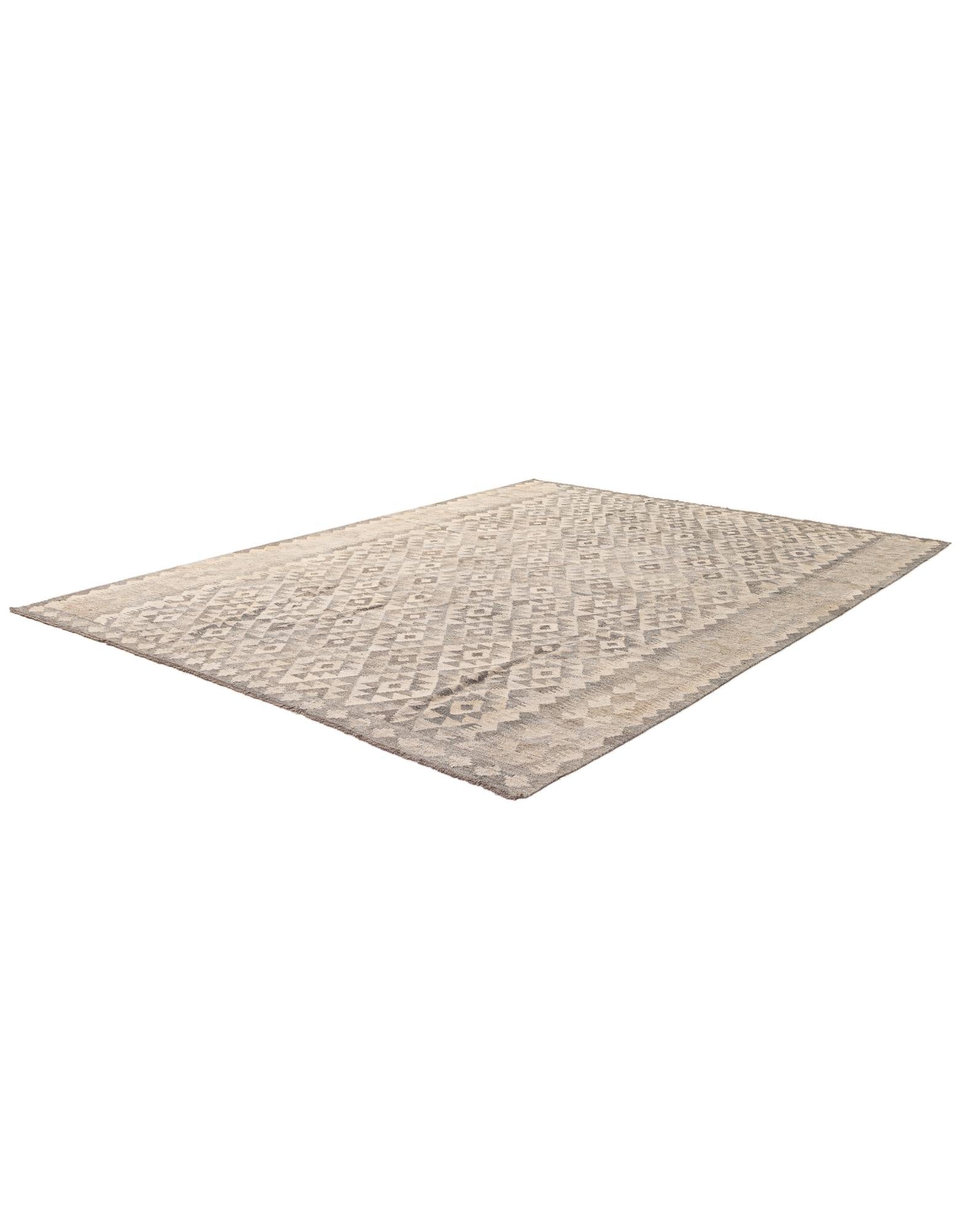 7' 3 x 9' 9 Hand Woven Kilim Maymana Wool Rug