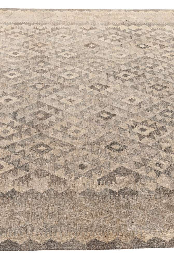 7' 3 x 9' 9 Hand Woven Kilim Maymana Wool Rug