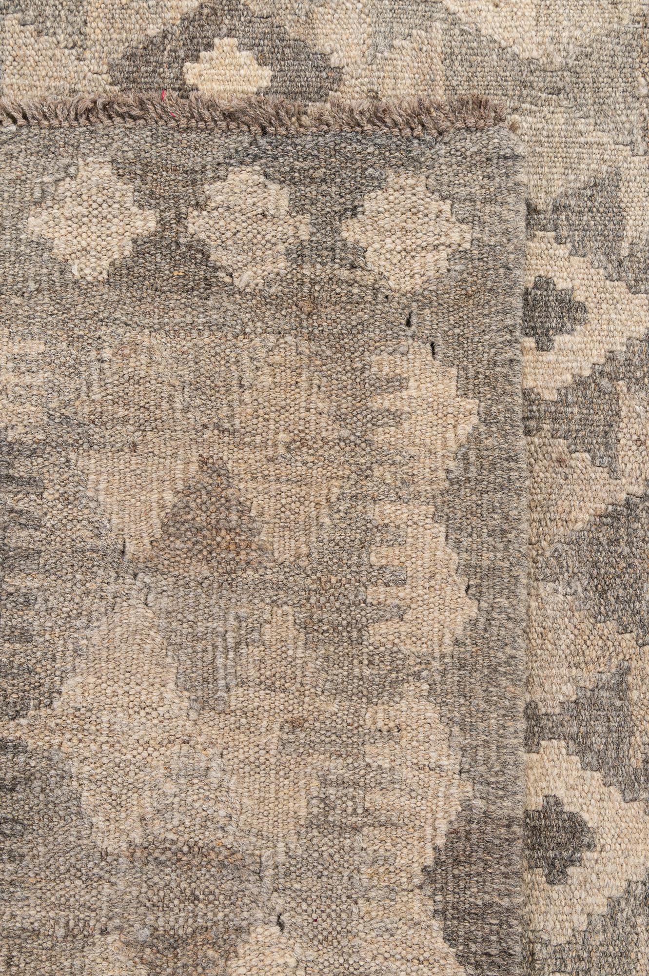 7' 3 x 9' 9 Hand Woven Kilim Maymana Wool Rug