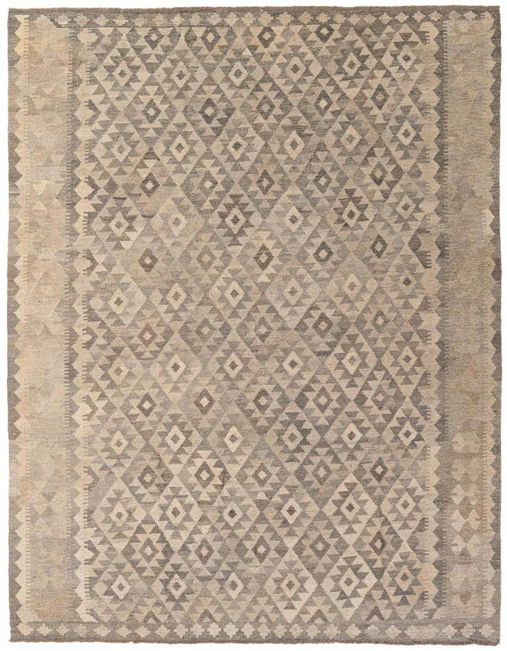 Detail image of 7' 3 x 9' 9 Hand Woven Kilim Maymana Wool Rug