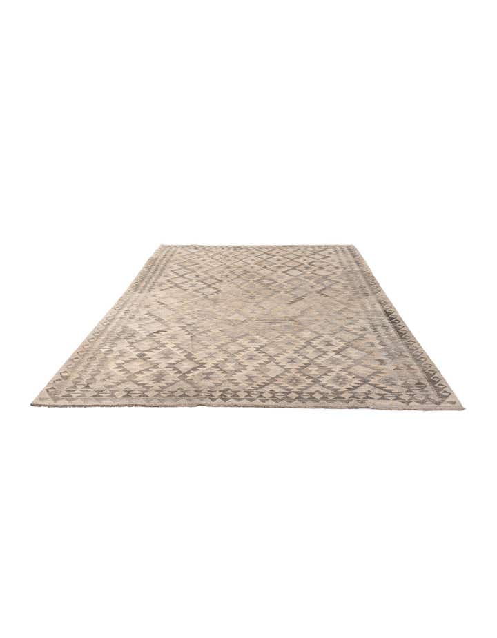 7' 1 x 9' 8 Hand Woven Kilim Maymana Wool Rug