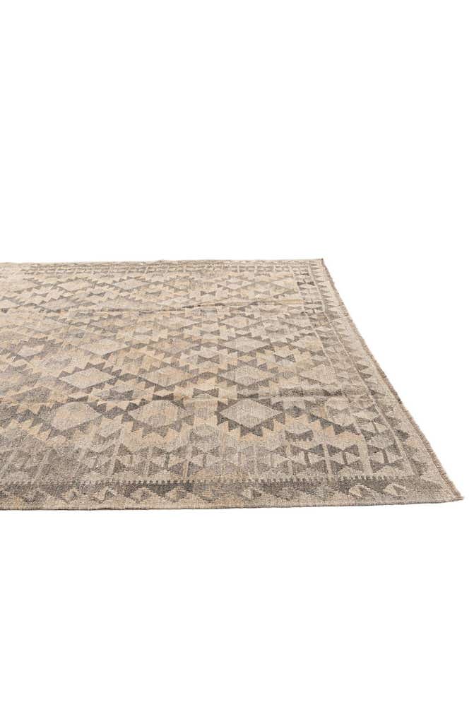 7' 1 x 9' 8 Hand Woven Kilim Maymana Wool Rug