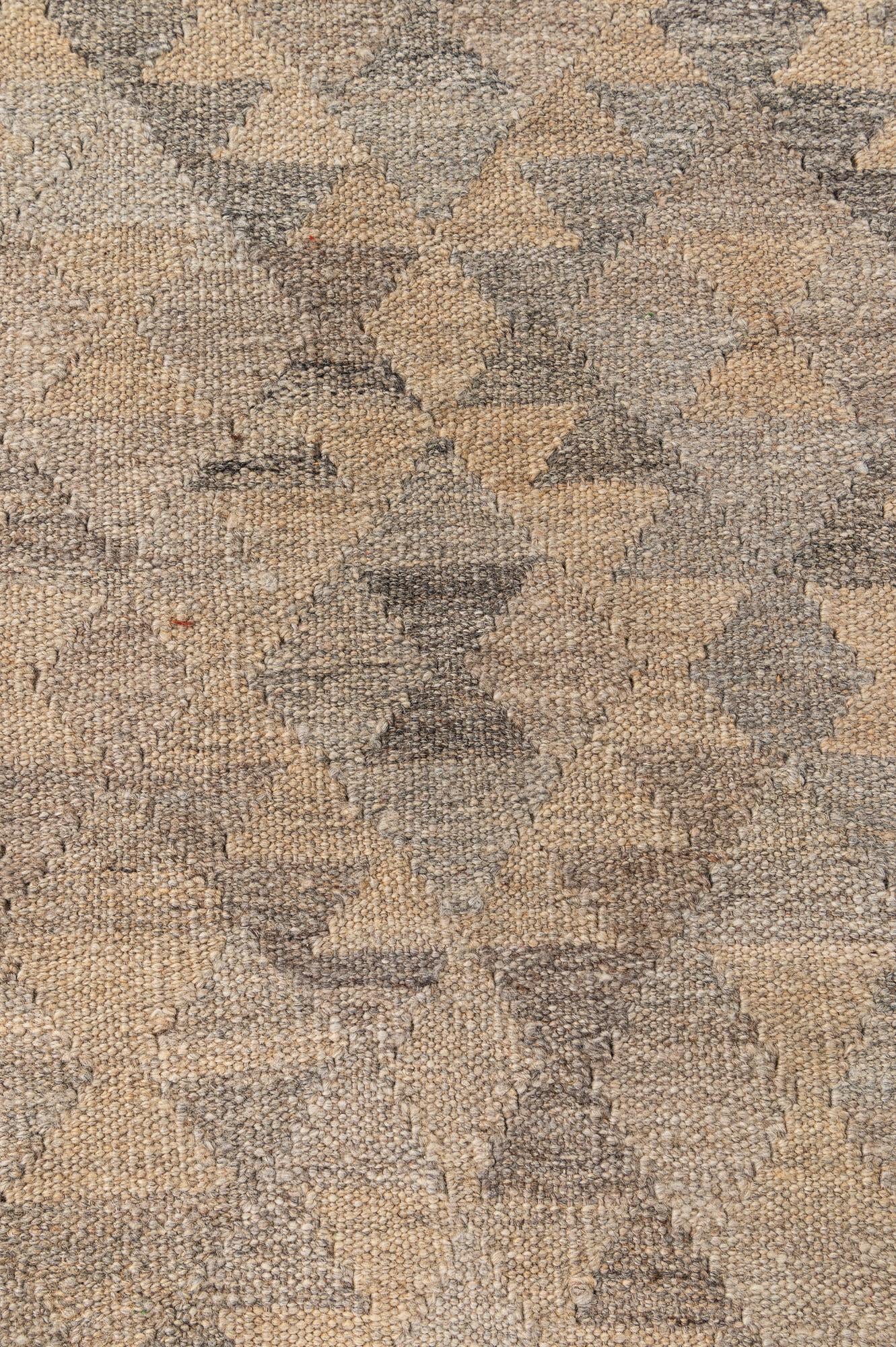 7' 1 x 9' 8 Hand Woven Kilim Maymana Wool Rug