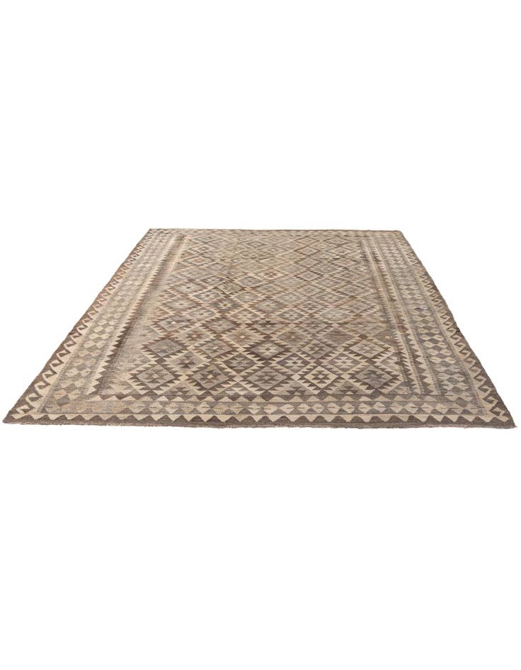 Detail image of 7' 2 x 9' 9 Hand Woven Kilim Maymana Wool Rug