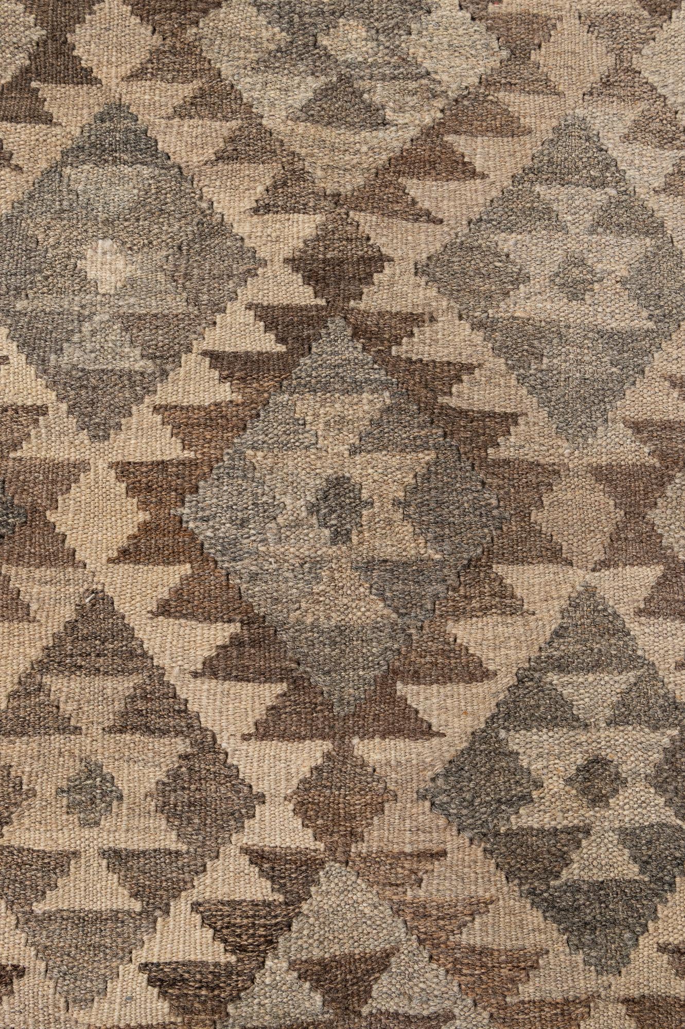 7' 2 x 9' 9 Hand Woven Kilim Maymana Wool Rug