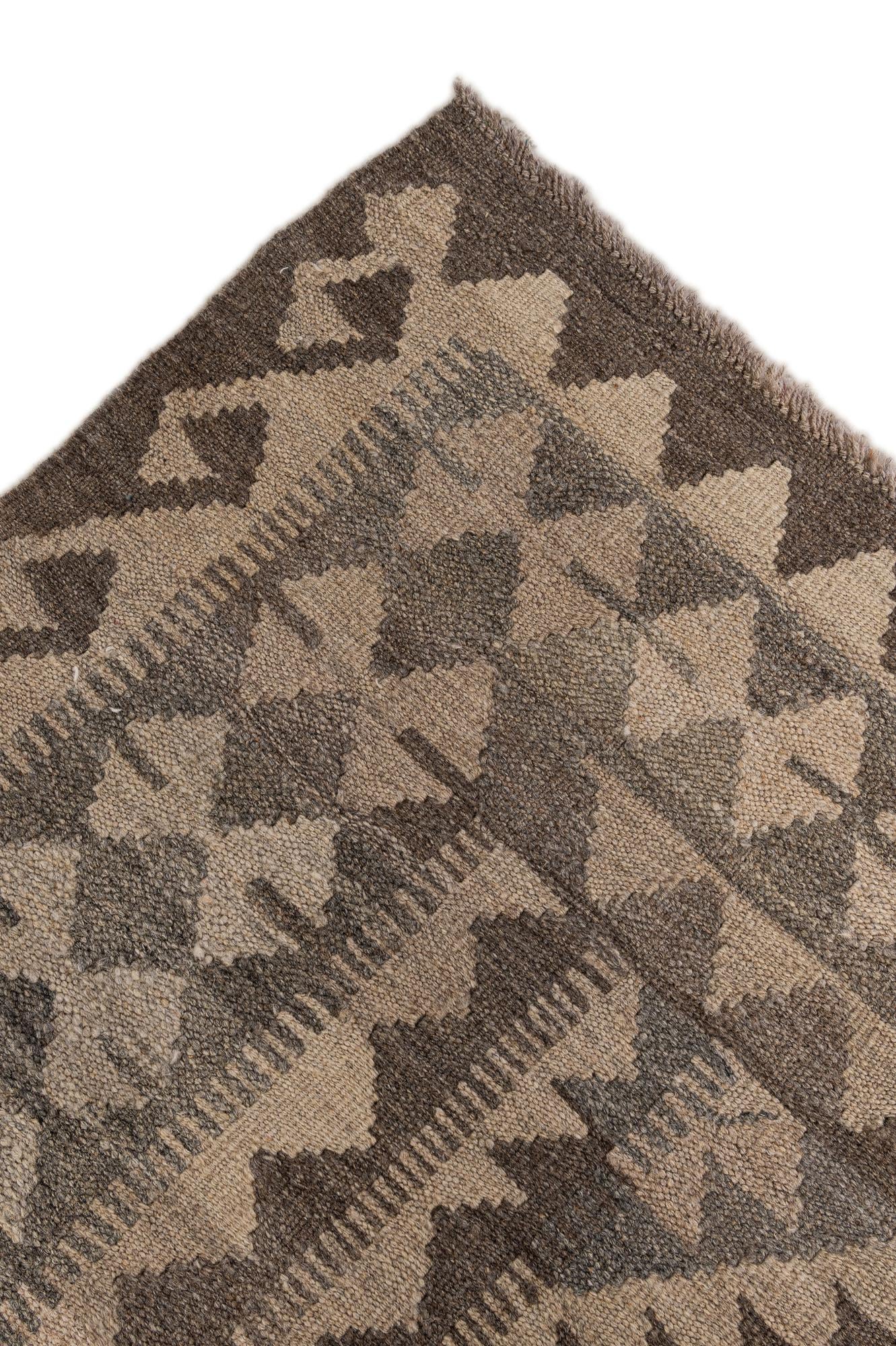7' 2 x 9' 9 Hand Woven Kilim Maymana Wool Rug