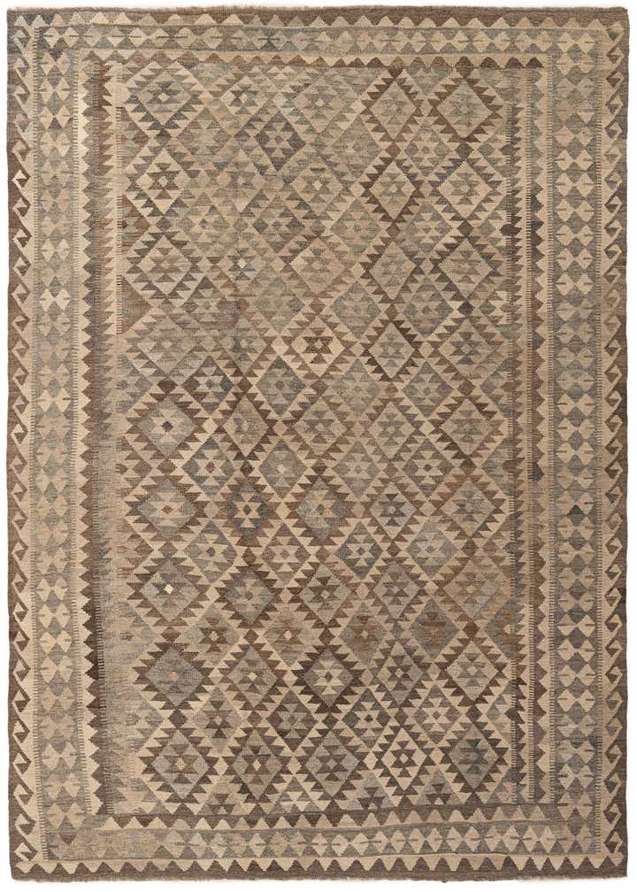 7' 2 x 9' 9 Hand Woven Kilim Maymana Wool Rug