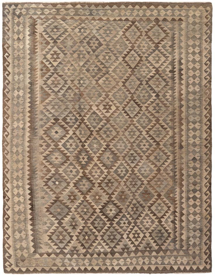 Detail image of 7' 2 x 9' 9 Hand Woven Kilim Maymana Wool Rug