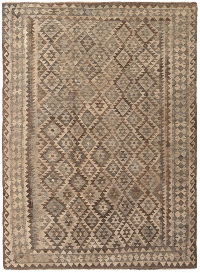 Detail image of 7' 2 x 9' 9 Hand Woven Kilim Maymana Wool Rug