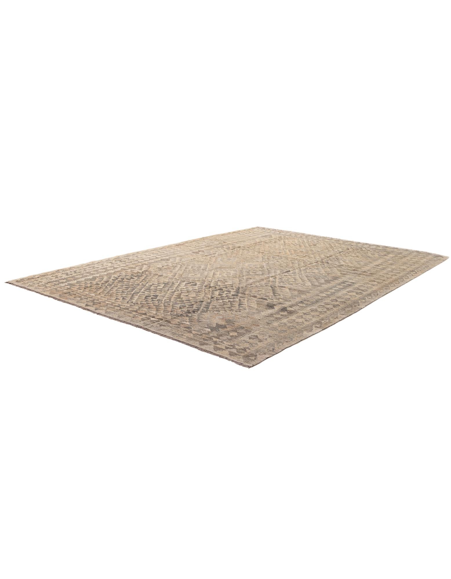 7' 3 x 10' 3 Hand Woven Kilim Maymana Wool Rug