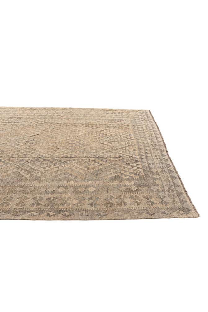 7' 3 x 10' 3 Hand Woven Kilim Maymana Wool Rug