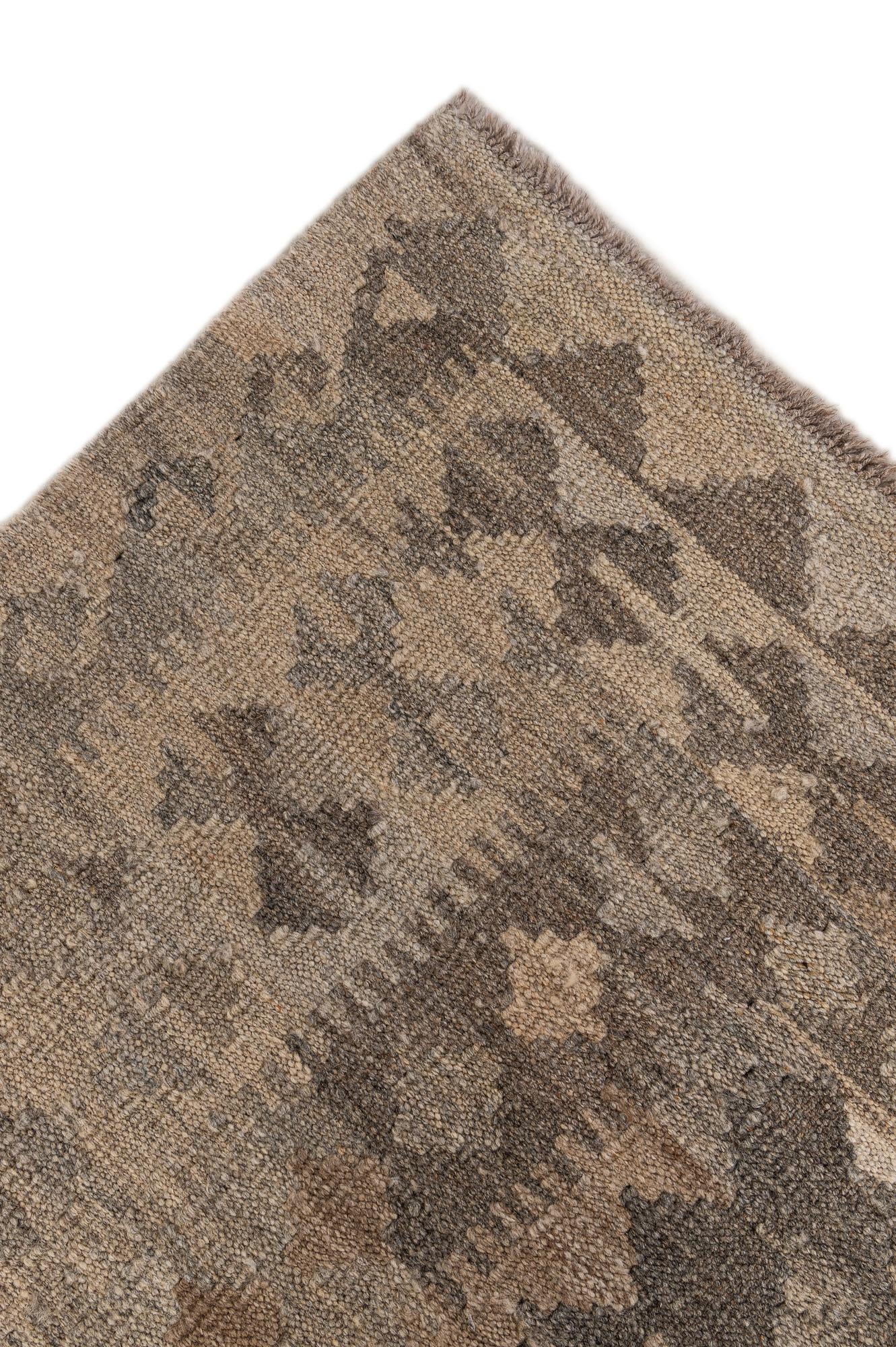7' 3 x 10' 3 Hand Woven Kilim Maymana Wool Rug
