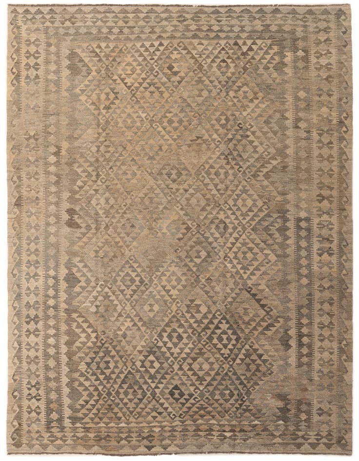 Detail image of 7' 3 x 10' 3 Hand Woven Kilim Maymana Wool Rug