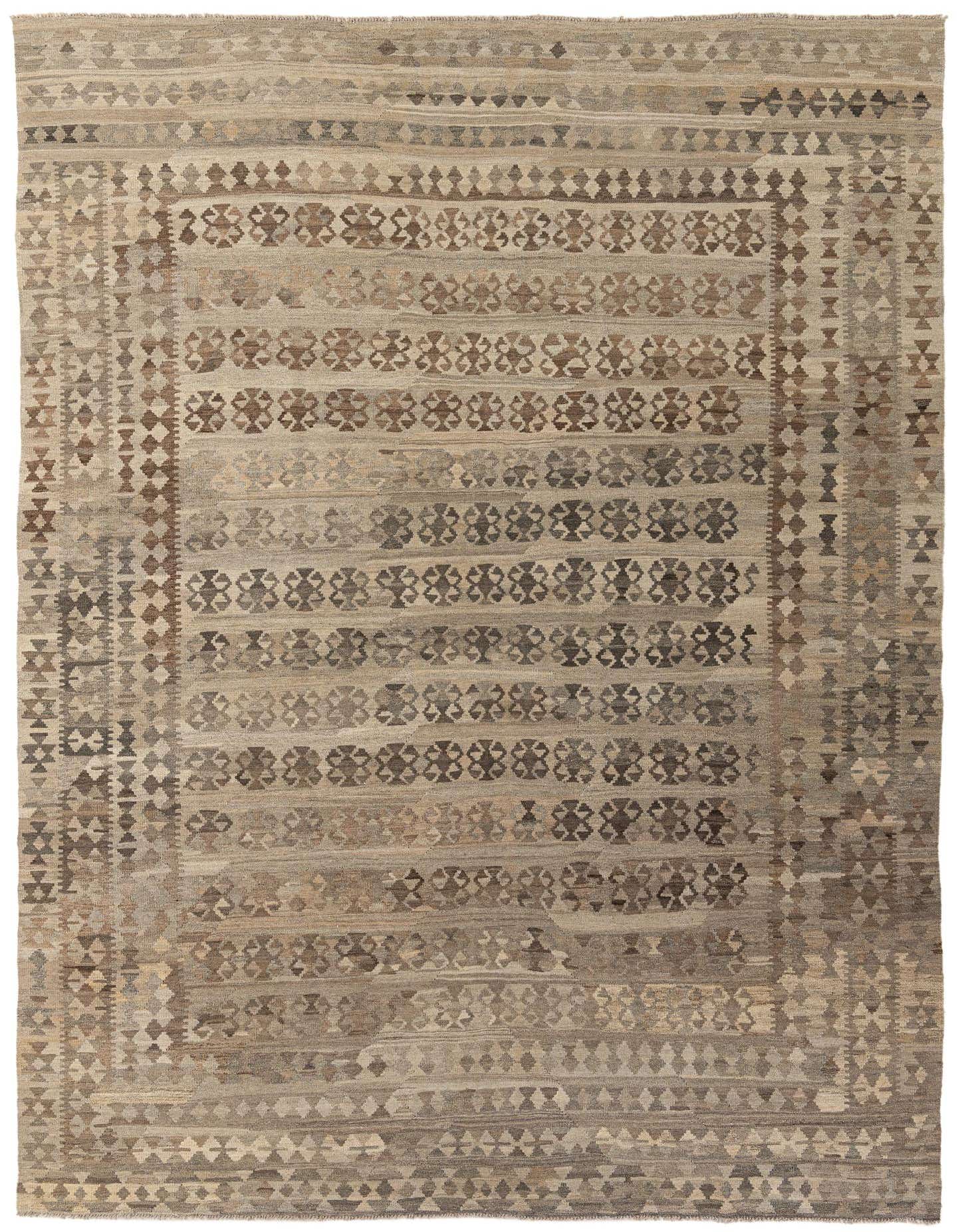 8' 3 x 11' 8 Hand Woven Kilim Maymana Wool Rug