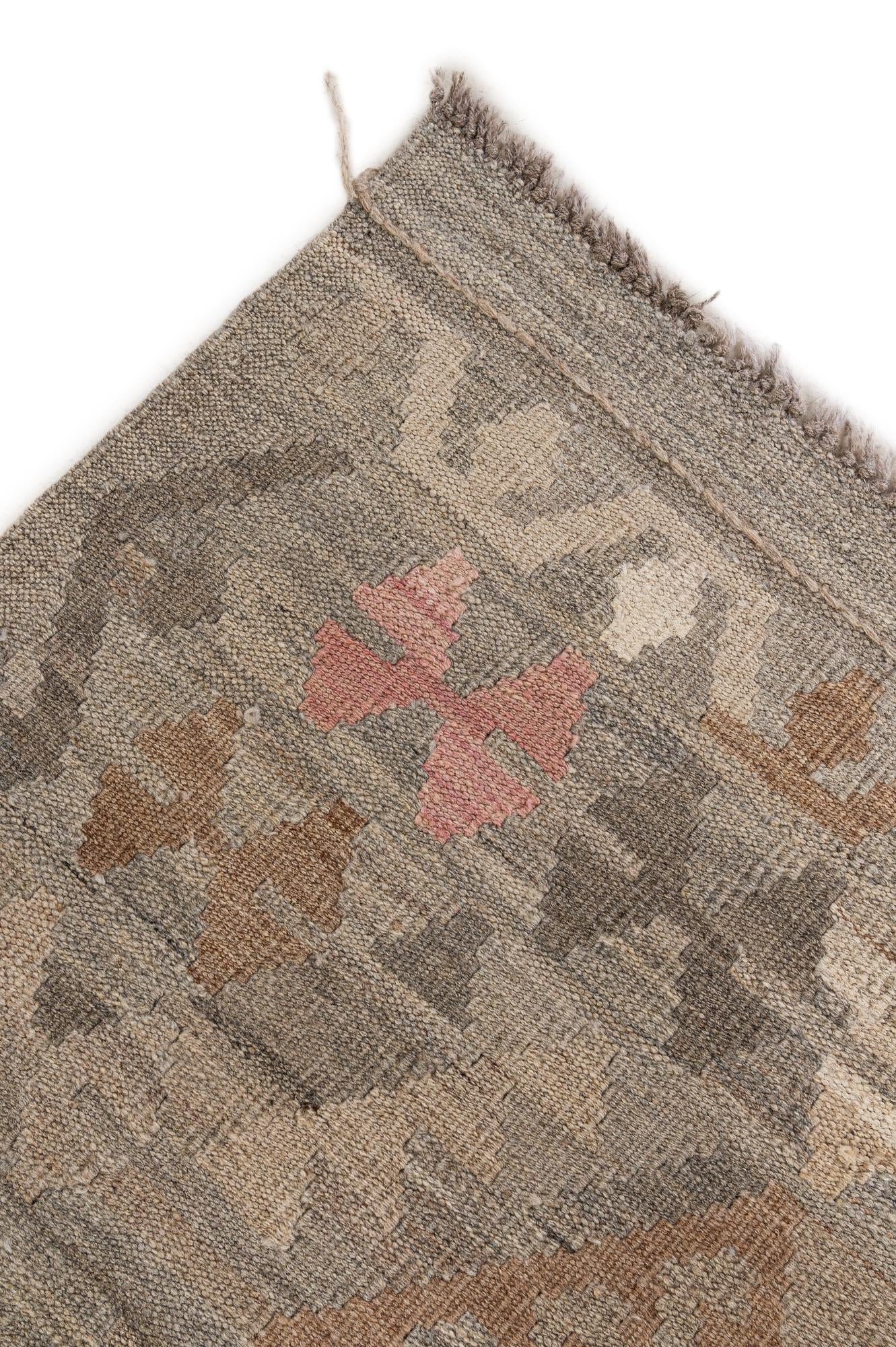 8' 4 x 9' 5 Hand Woven Kilim Maymana Wool Rug