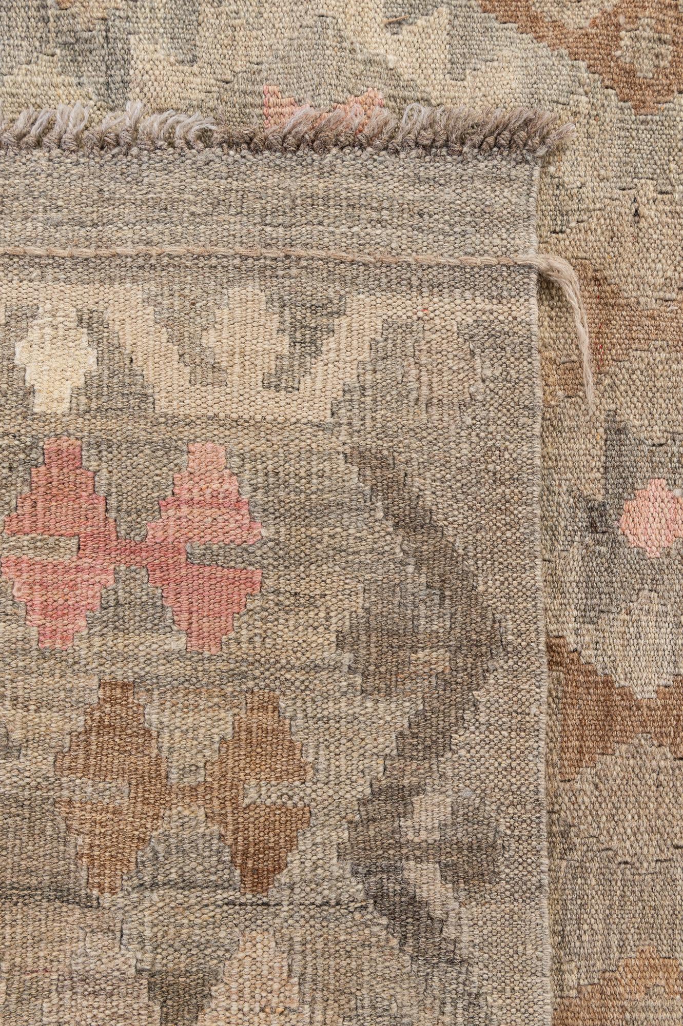 8' 4 x 9' 5 Hand Woven Kilim Maymana Wool Rug