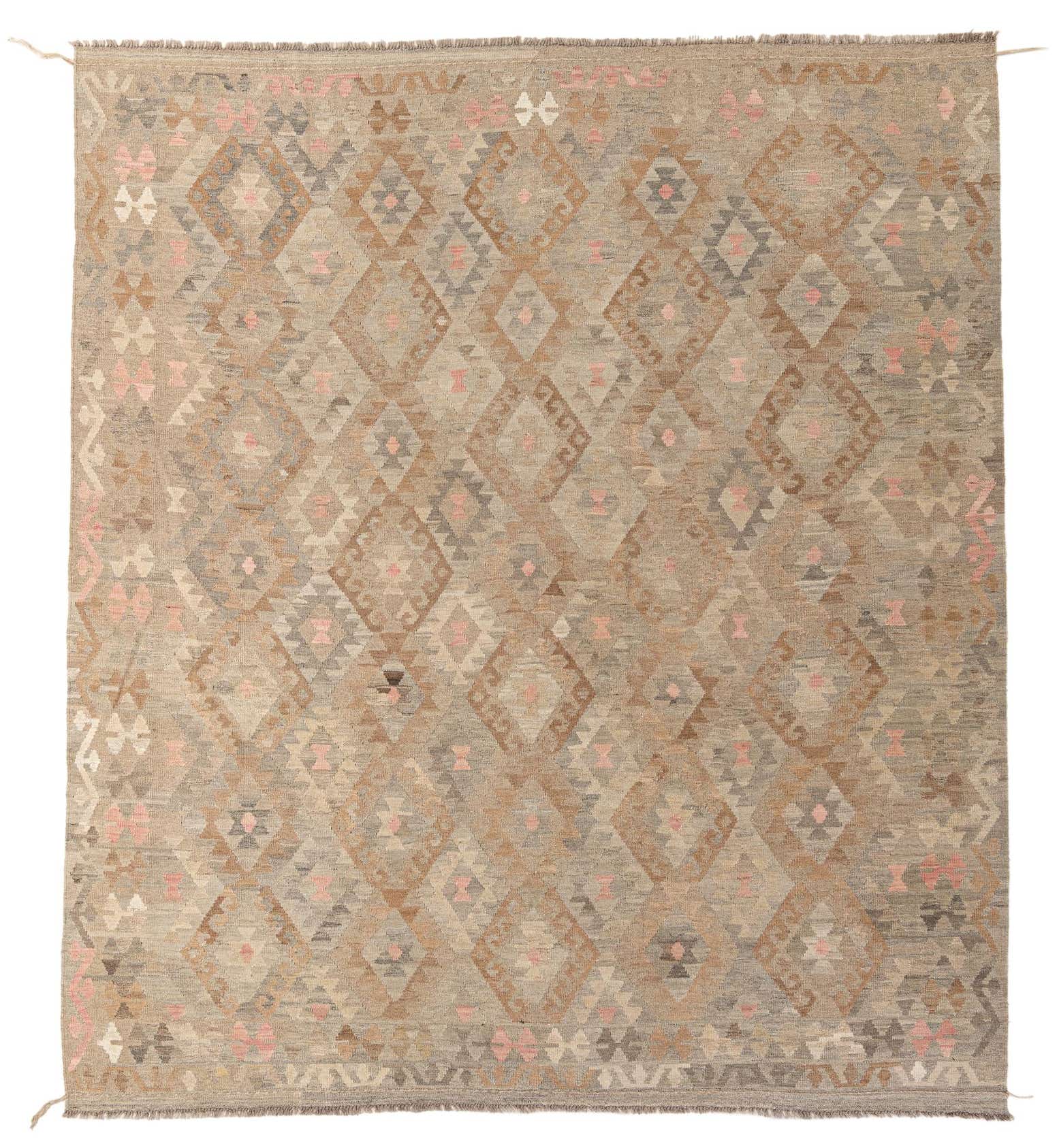 8' 4 x 9' 5 Hand Woven Kilim Maymana Wool Rug