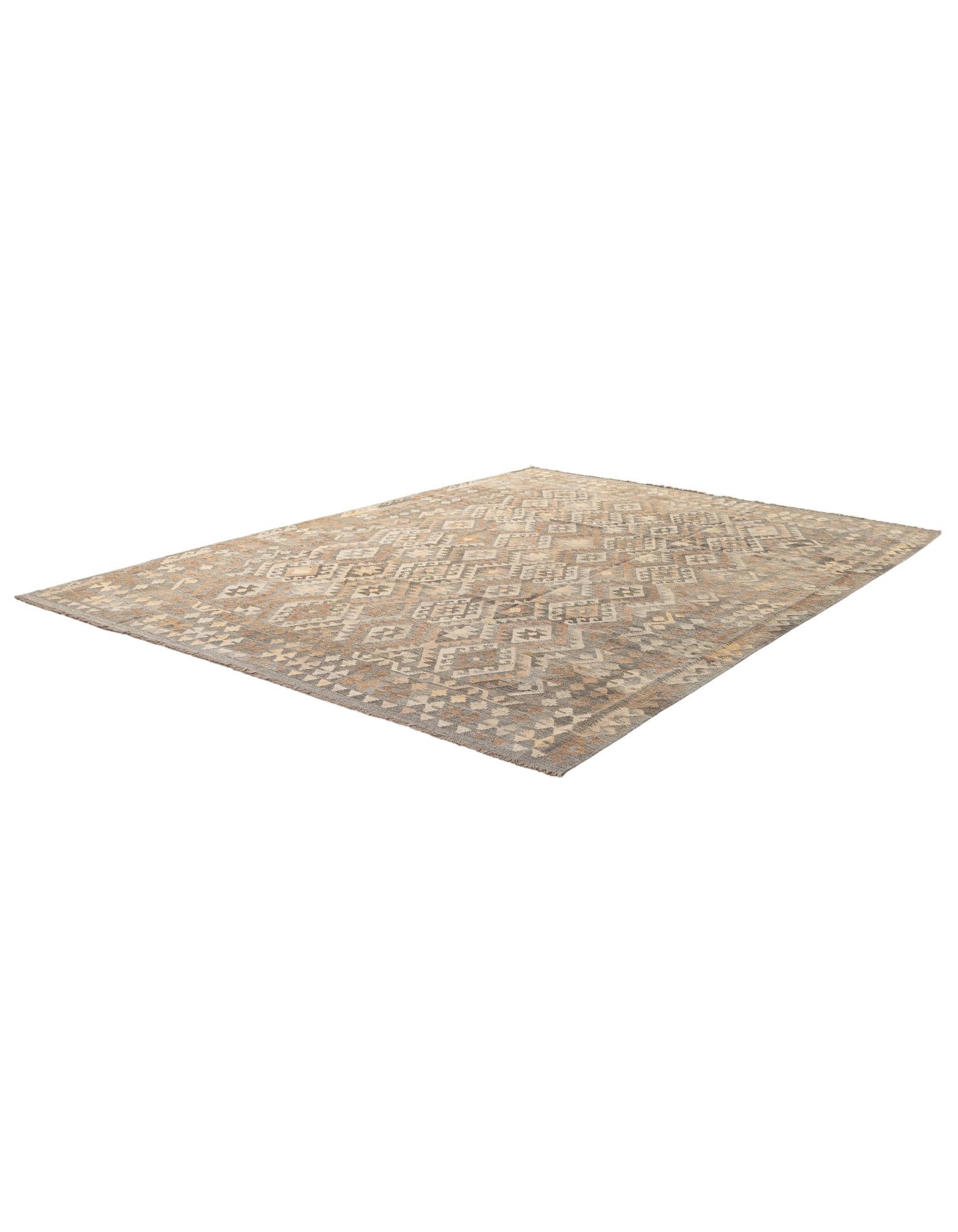 8' 7 x 10' 9 Hand Woven Kilim Maymana Wool Rug