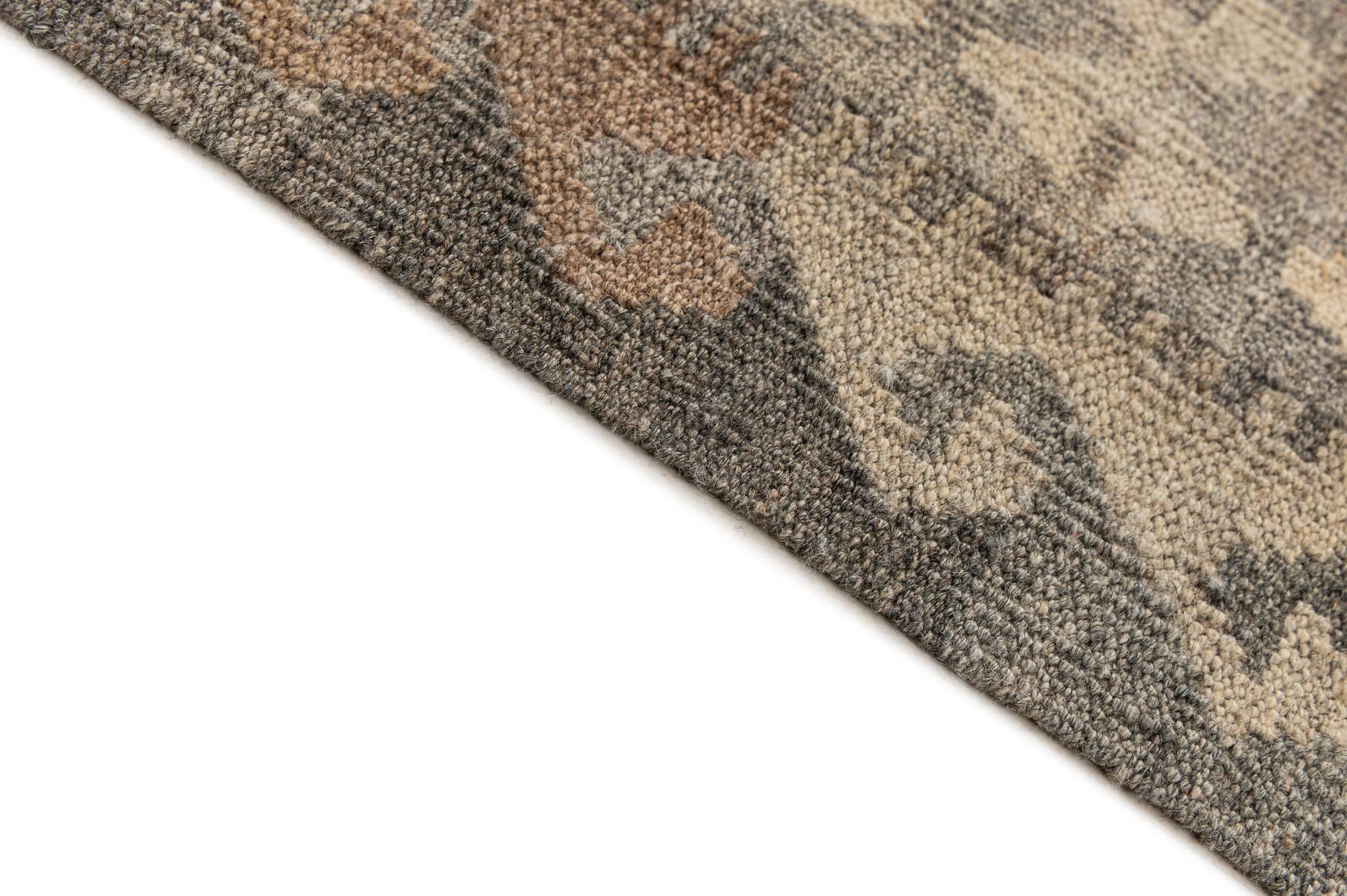8' 7 x 10' 9 Hand Woven Kilim Maymana Wool Rug