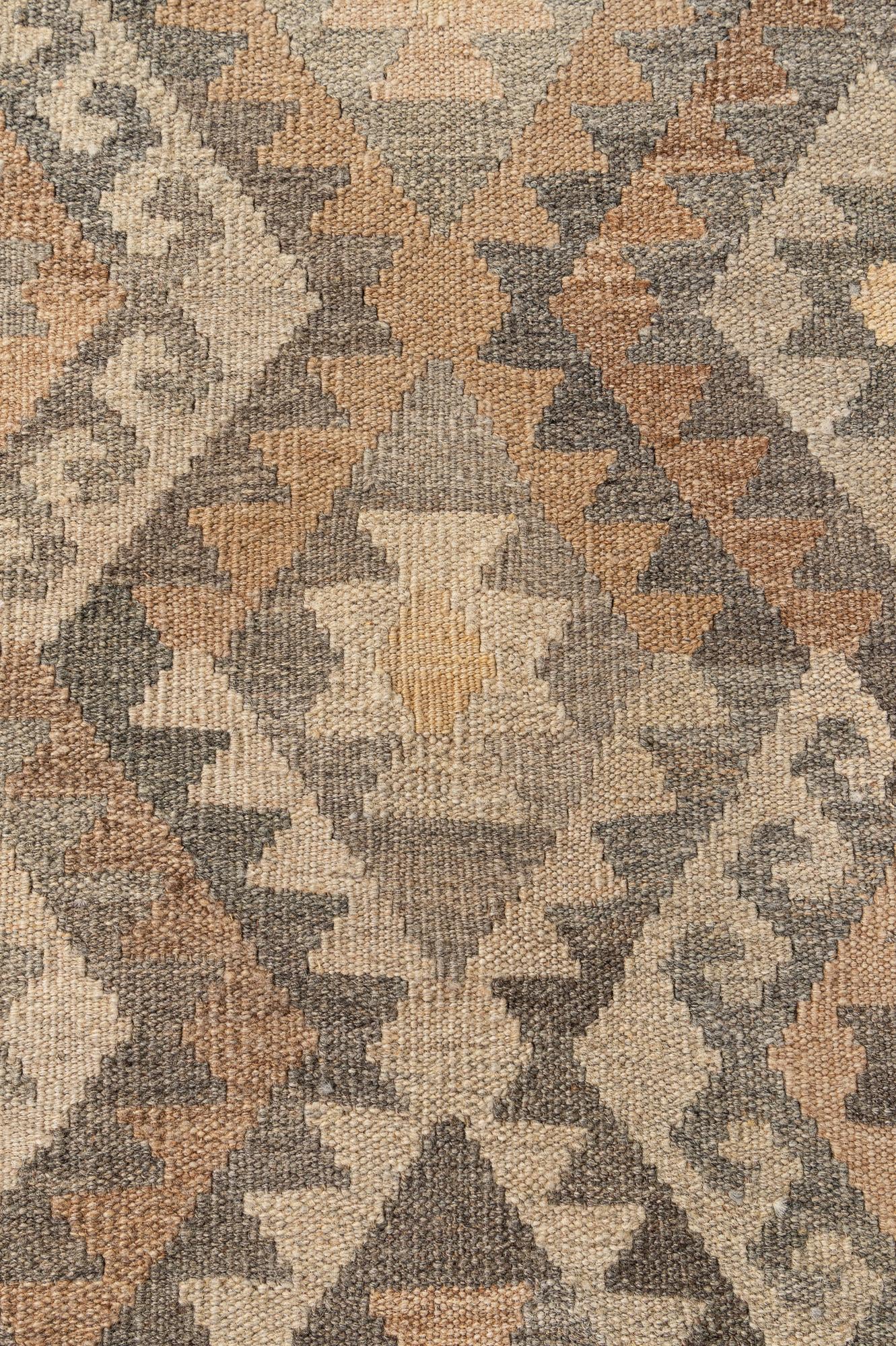8' 7 x 10' 9 Hand Woven Kilim Maymana Wool Rug