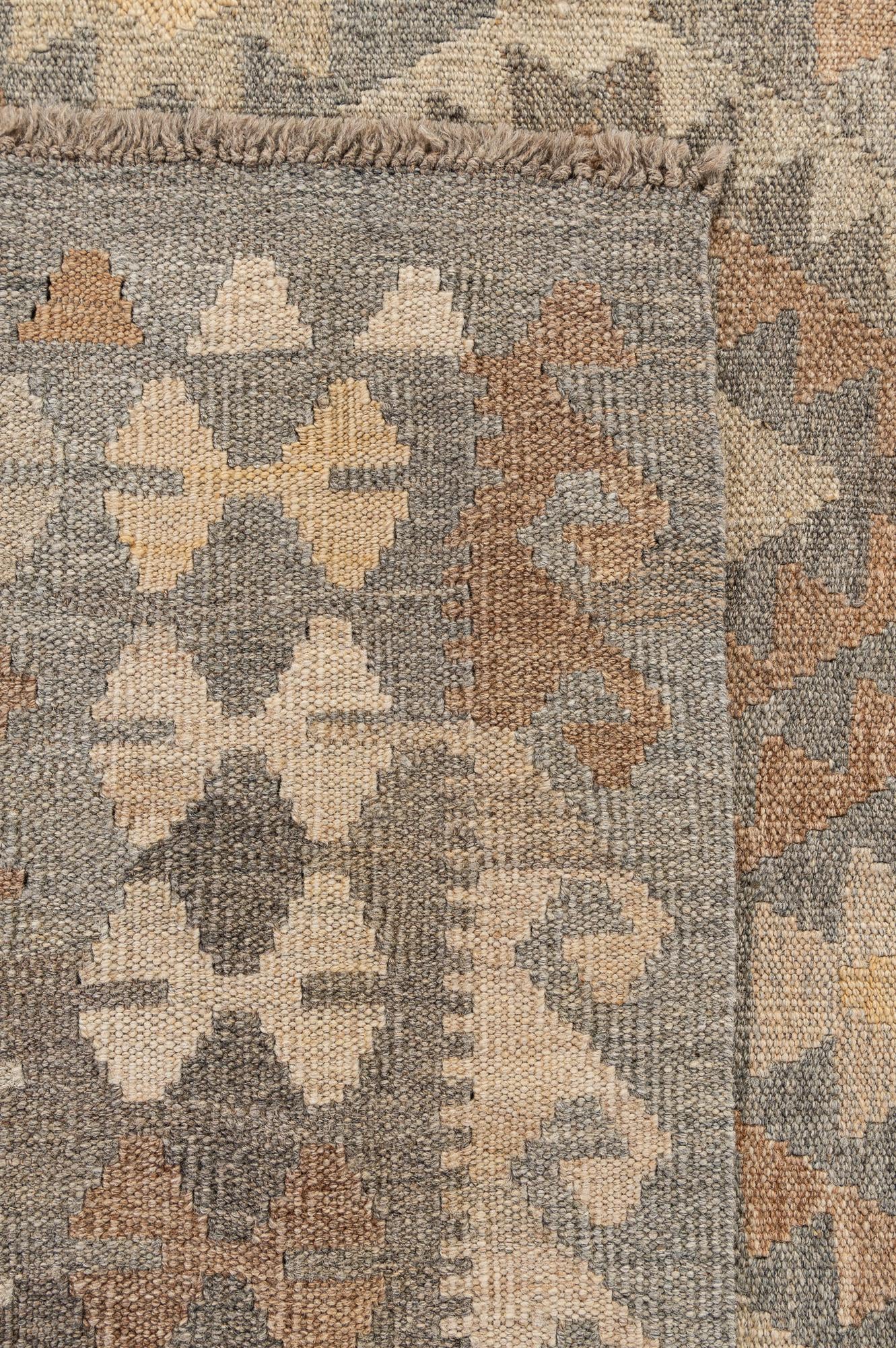 8' 7 x 10' 9 Hand Woven Kilim Maymana Wool Rug