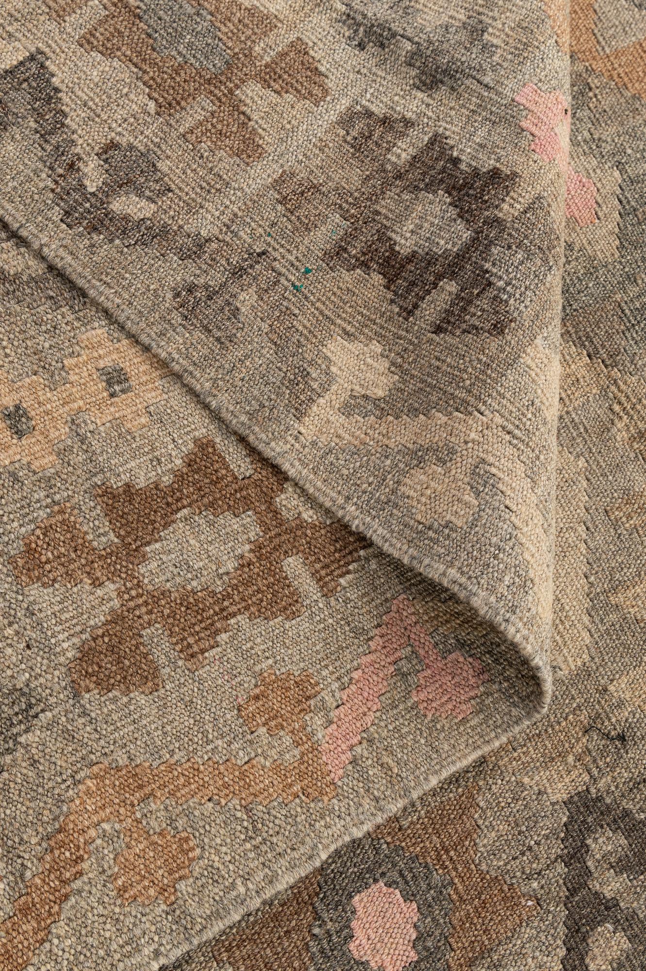 8' 6 x 11' 2 Hand Woven Kilim Maymana Wool Rug
