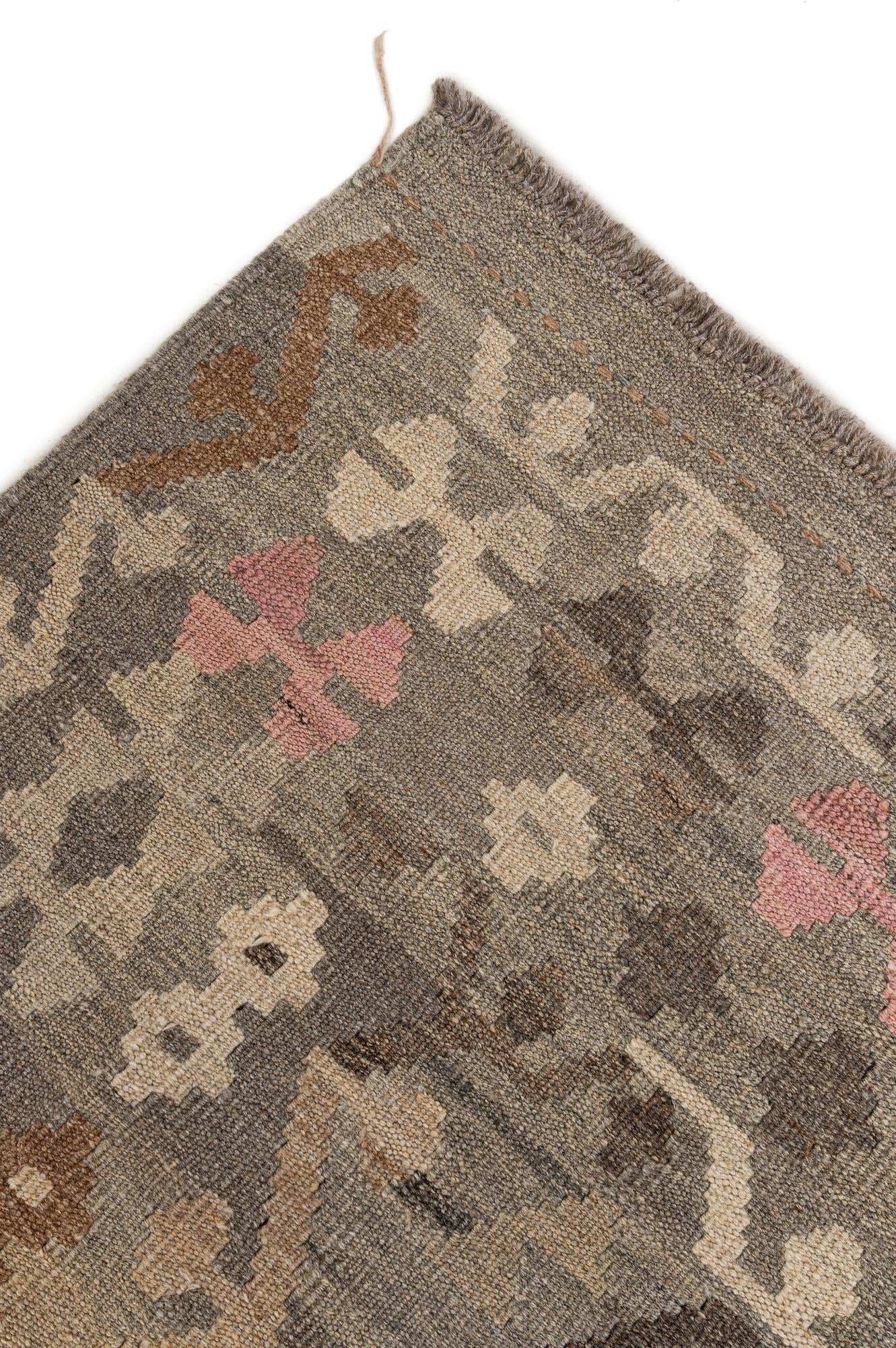 8' 6 x 11' 2 Hand Woven Kilim Maymana Wool Rug