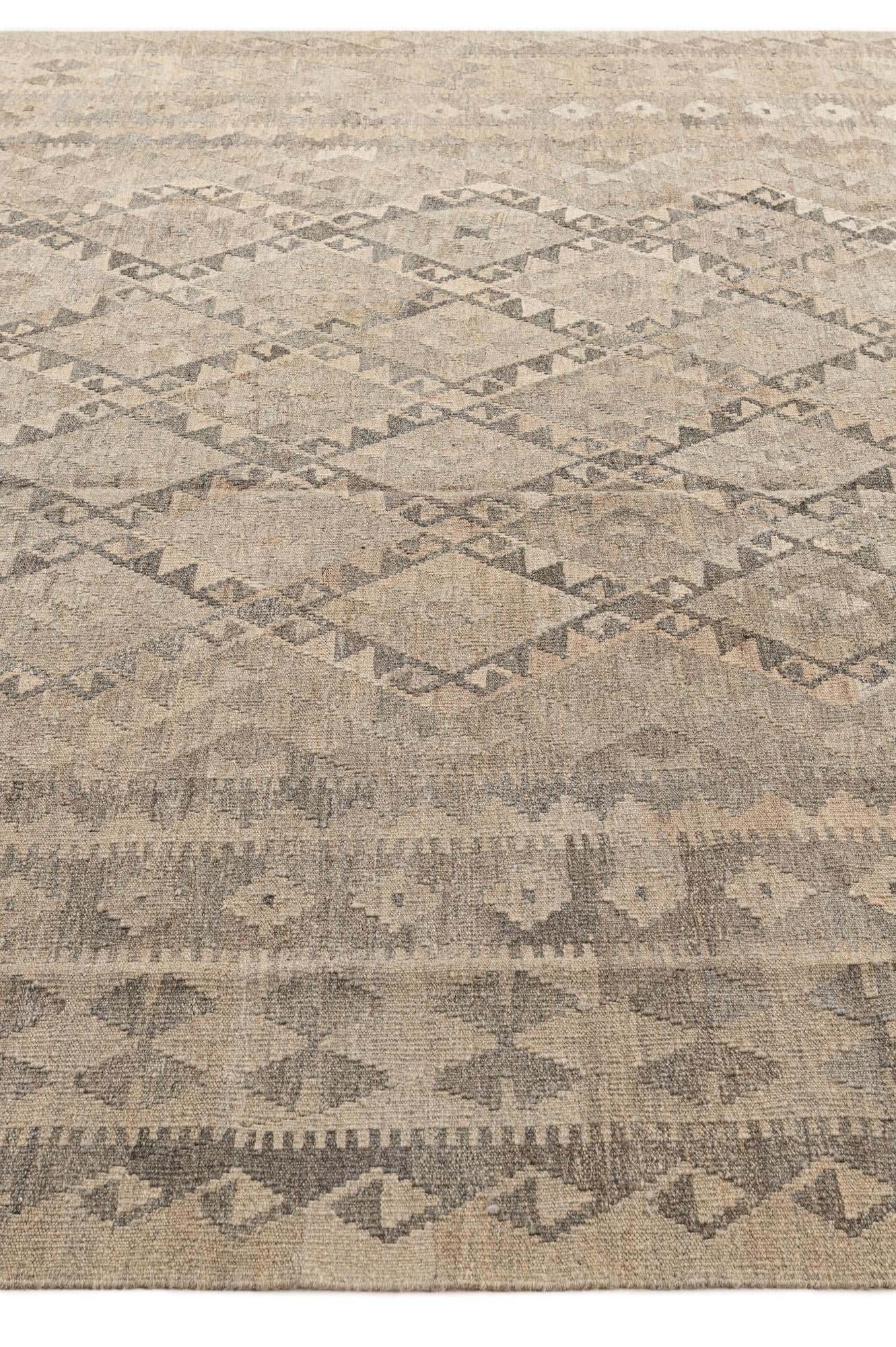 8' 6 x 11' 6 Hand Woven Kilim Maymana Wool Rug