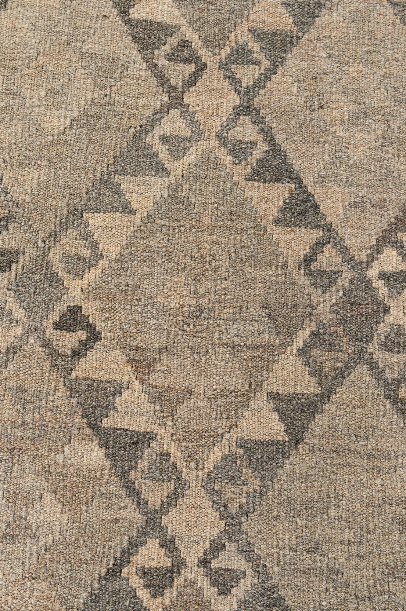 8' 6 x 11' 6 Hand Woven Kilim Maymana Wool Rug