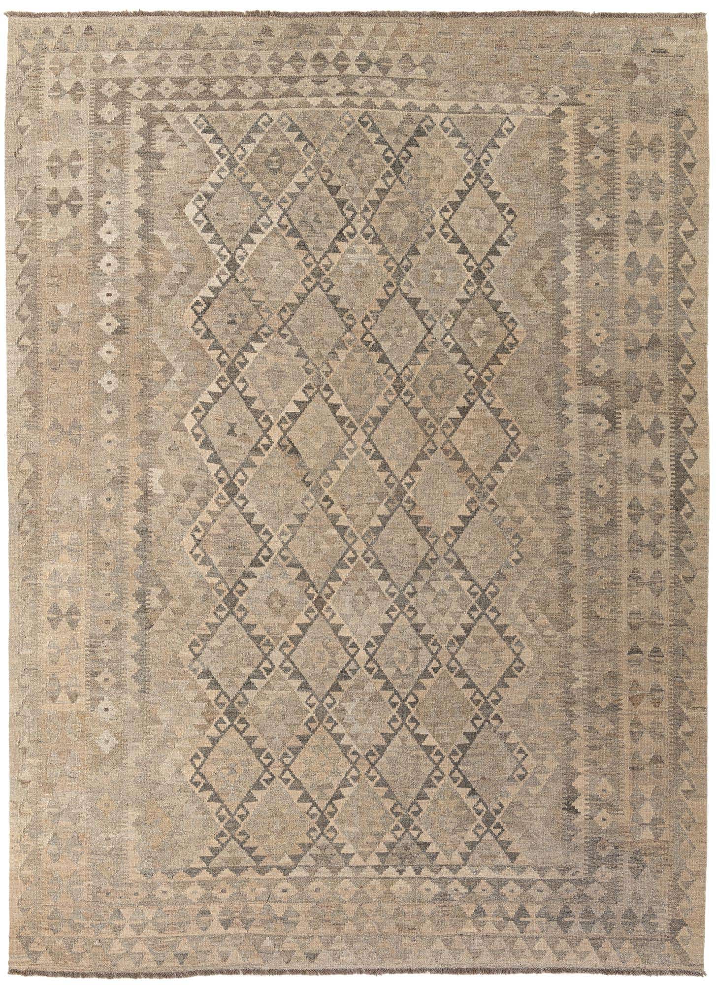 8' 6 x 11' 6 Hand Woven Kilim Maymana Wool Rug