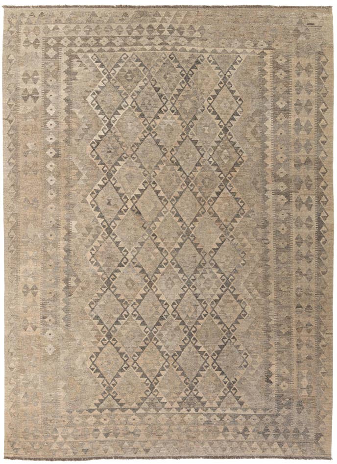 Detail image of 8' 6 x 11' 6 Hand Woven Kilim Maymana Wool Rug