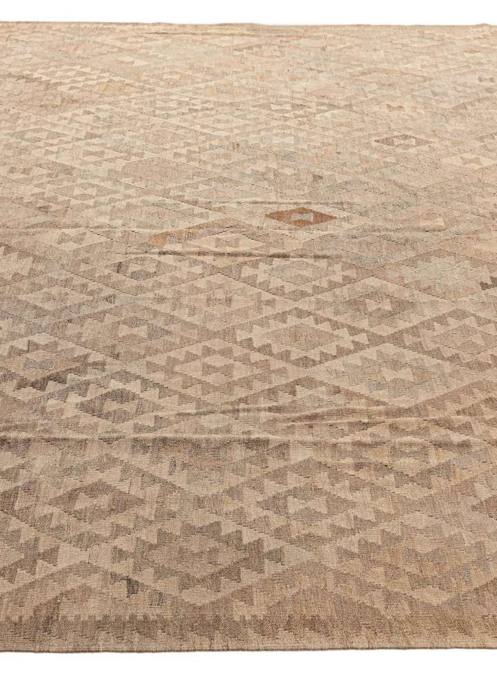 10' 3 x 11' 2 Hand Woven Kilim Maymana Wool Rug