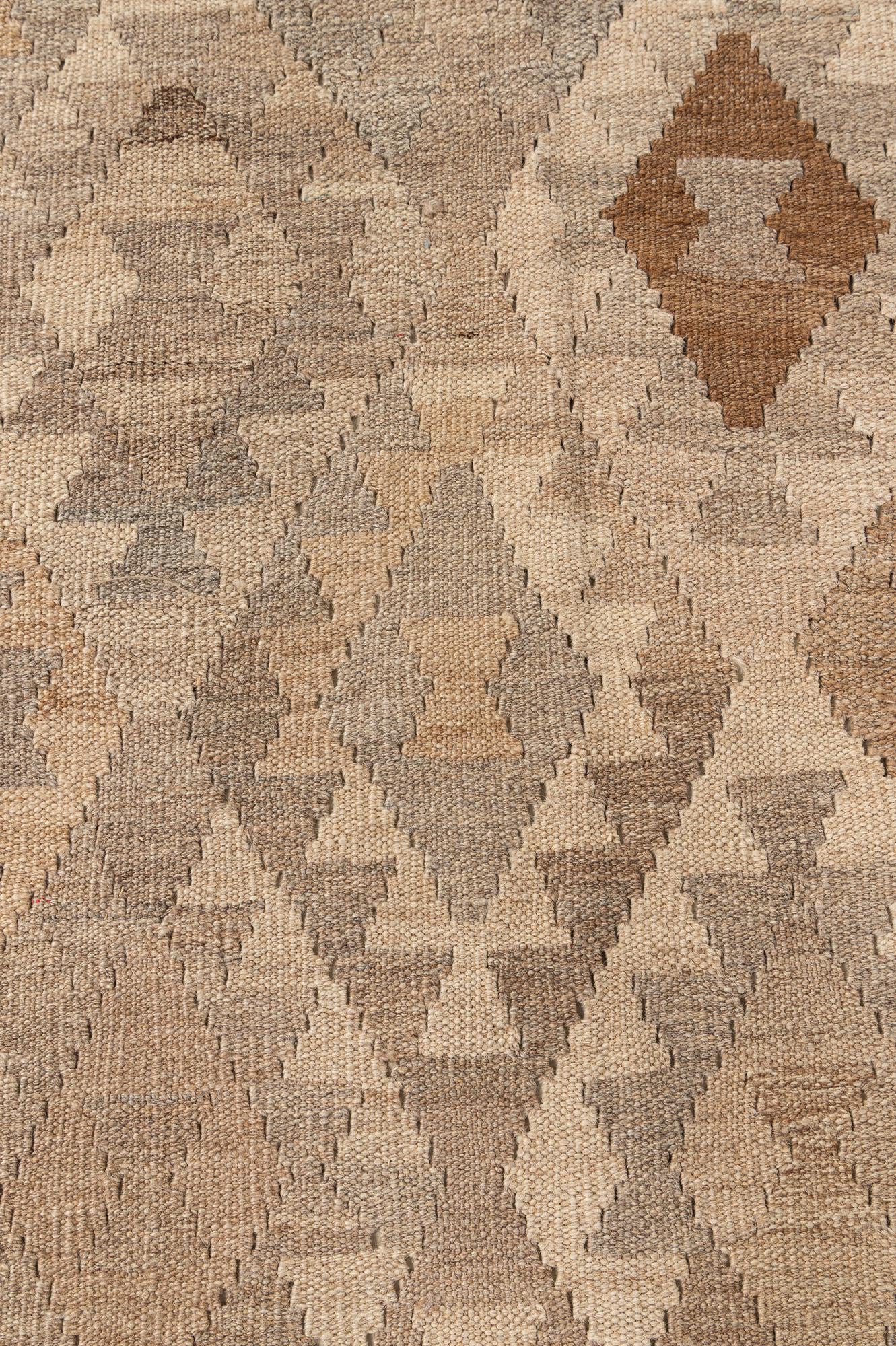 10' 3 x 11' 2 Hand Woven Kilim Maymana Wool Rug