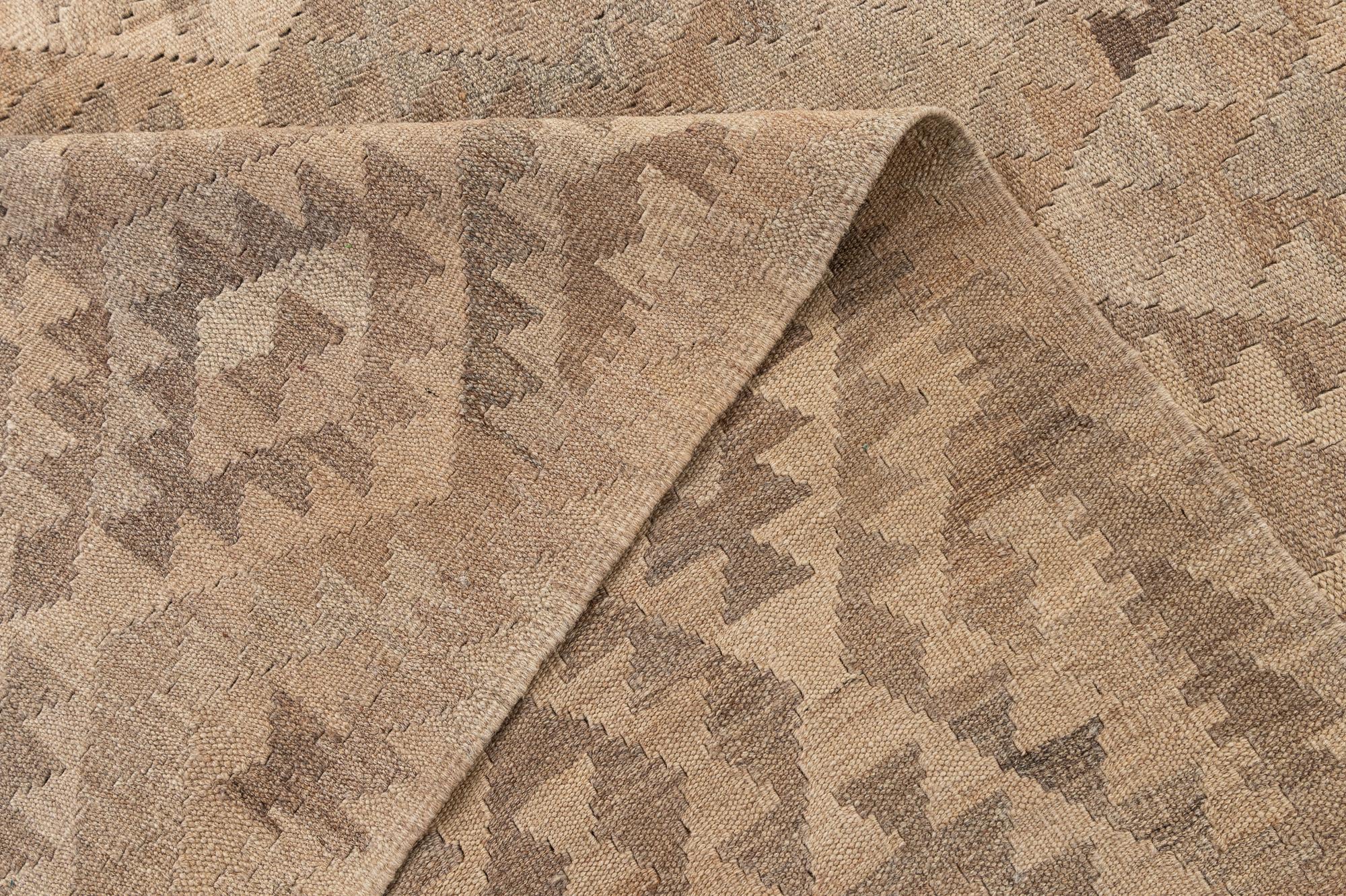 10' 3 x 11' 2 Hand Woven Kilim Maymana Wool Rug