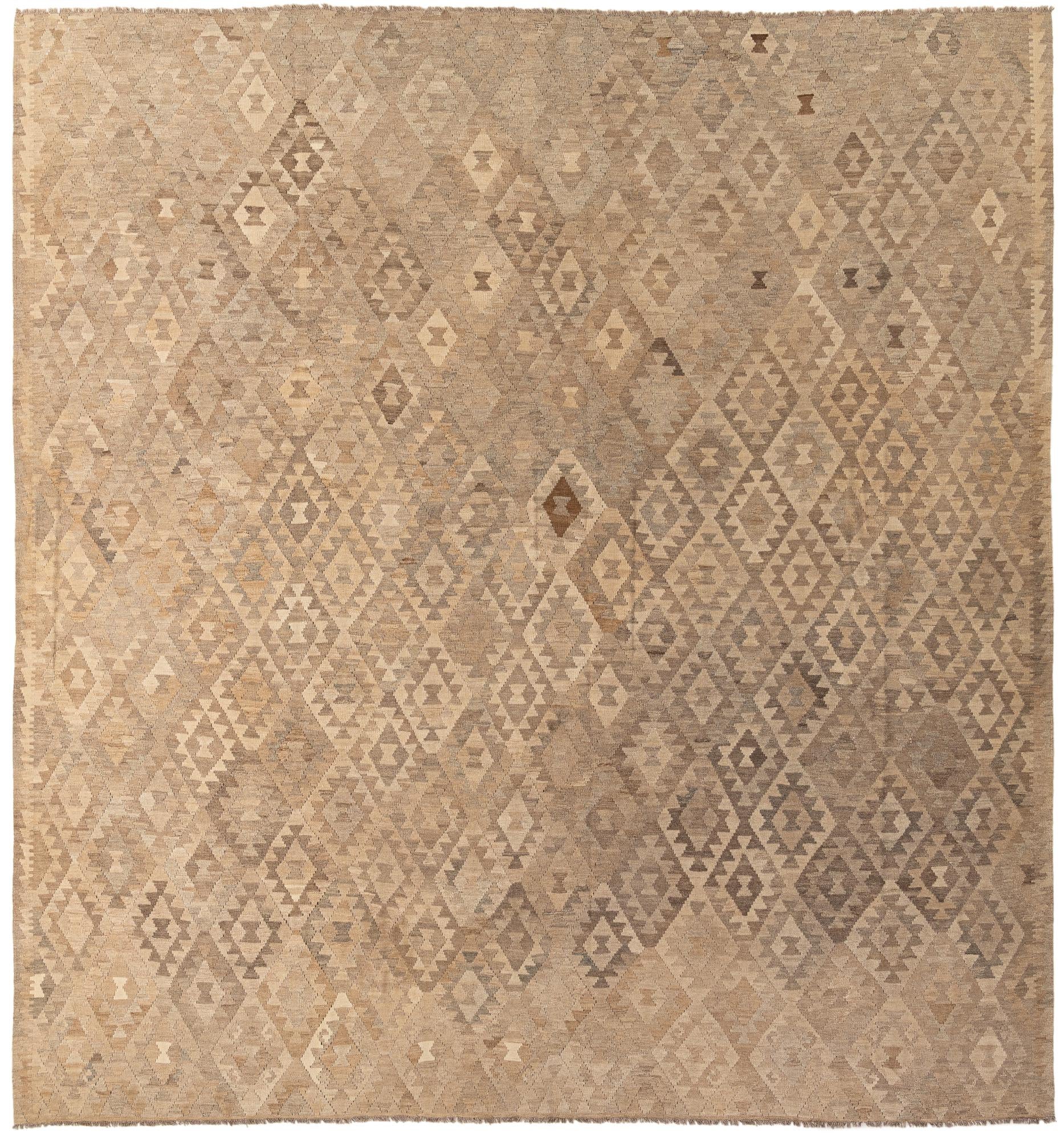10' 3 x 11' 2 Hand Woven Kilim Maymana Wool Rug