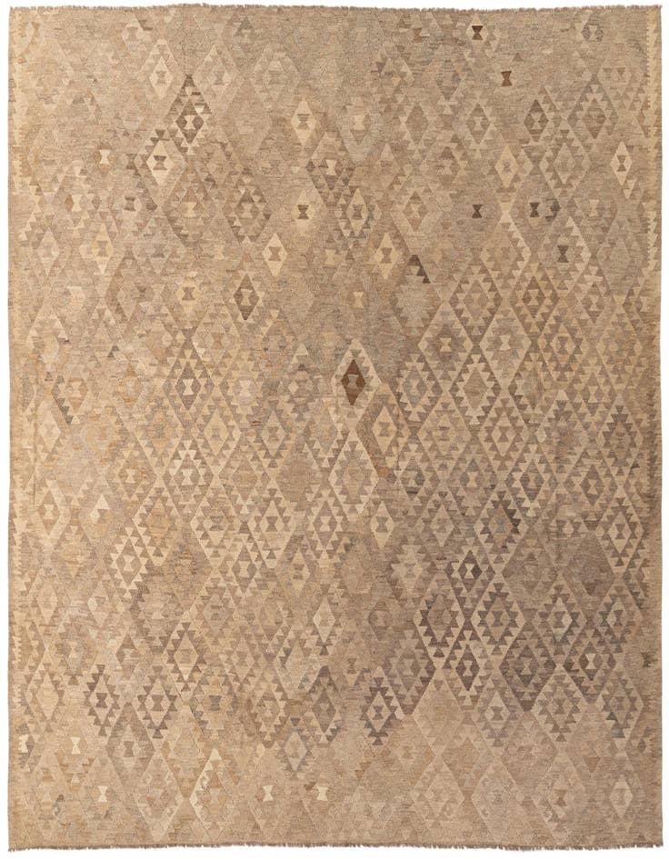 Detail image of 10' 3 x 11' 2 Hand Woven Kilim Maymana Wool Rug