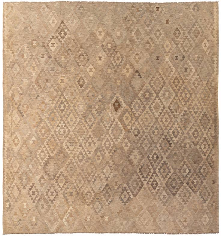 Detail image of 10' 3 x 11' 2 Hand Woven Kilim Maymana Wool Rug