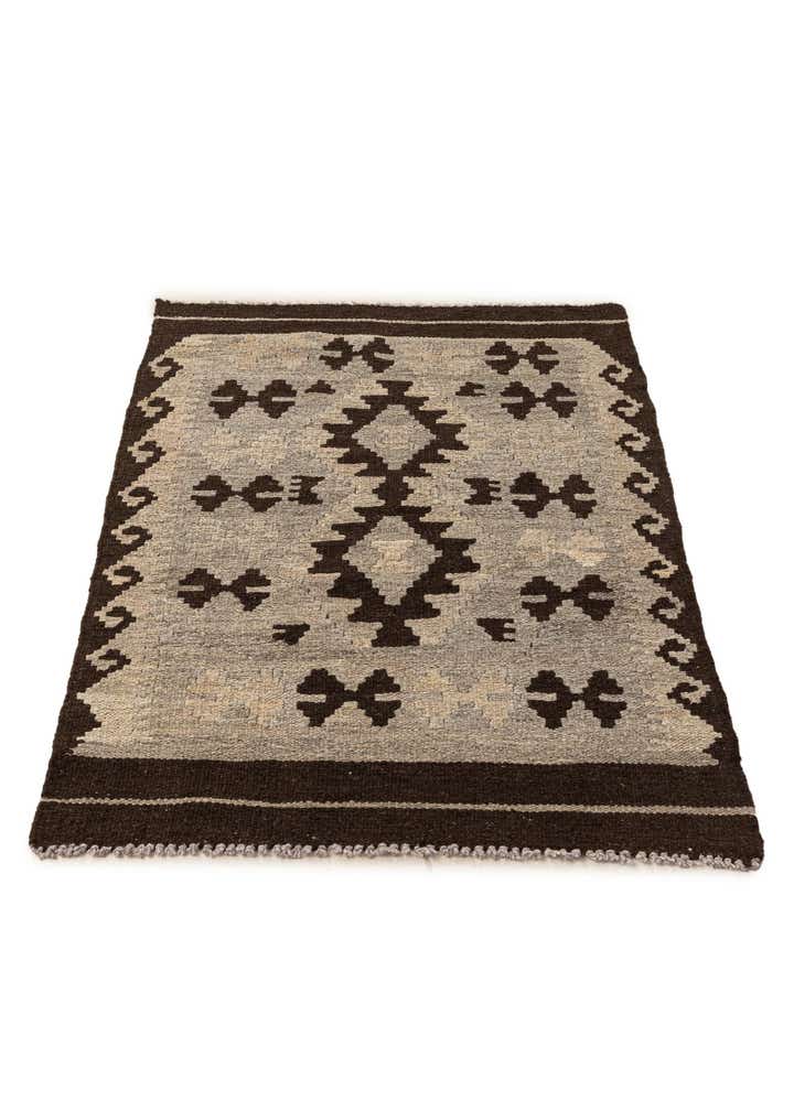 2' 7 x 3' 11 Hand Woven Kilim Maymana Wool Rug