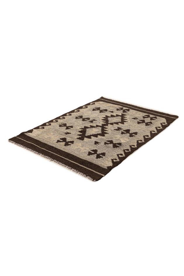 Detail image of 2' 7 x 3' 11 Hand Woven Kilim Maymana Wool Rug